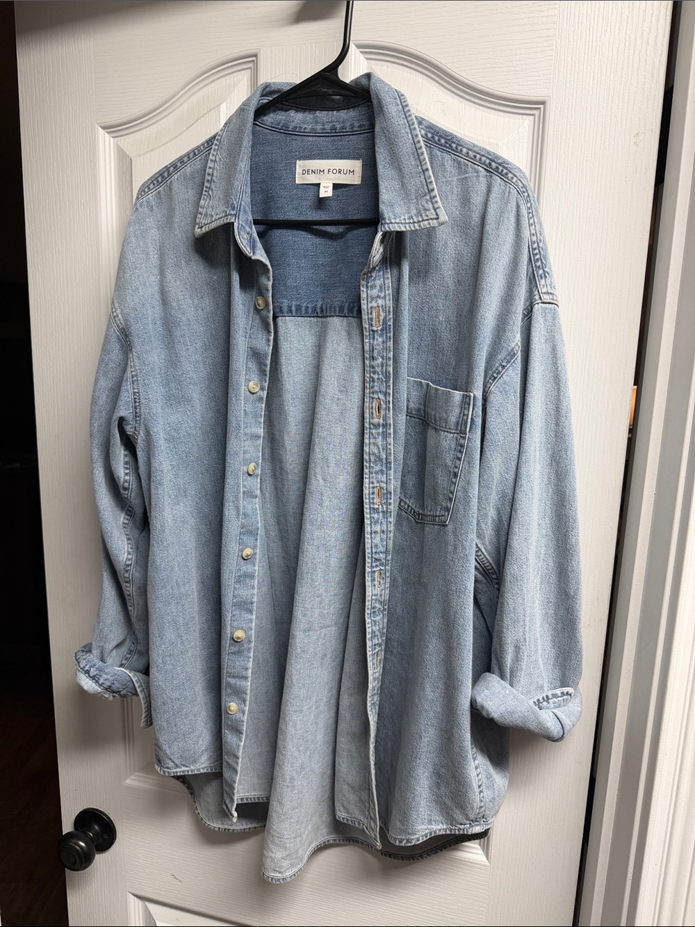 Denim Forum Light Blue Oversized Denim Button-Up Shirt